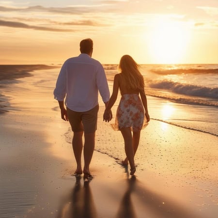 couple walking on the beach