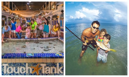 Family Collage Father and children fishing and Family at Aquarium (1)