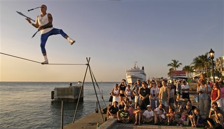 Busker in at Mallory Square