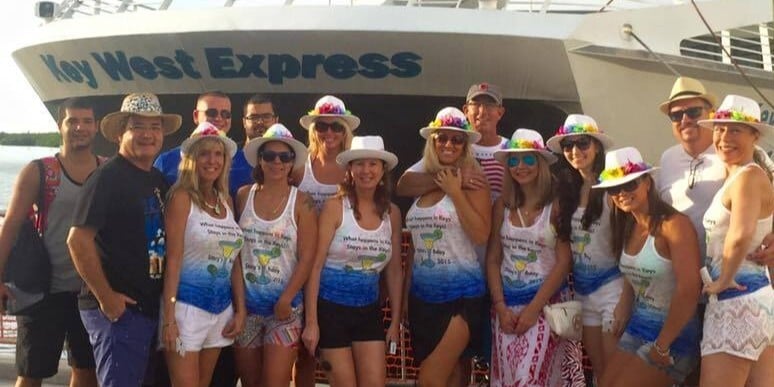 Travel group getting ready to board they Key West Express, on their way to Key West.