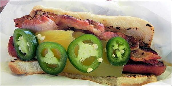 Garbo's Grill Bacon Hot Dog