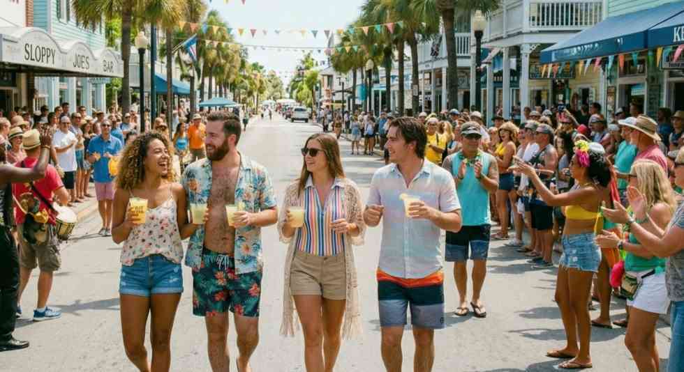 People walking in Key West Florida